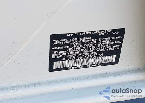 2021 Subaru Crosstrek Limited из США, поврежденный, VIN JF2GTHNCXMH207169